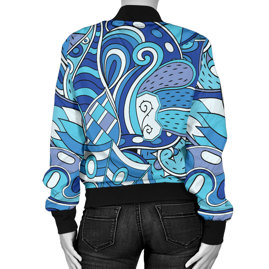 Funky Retro Pattern Print Design A02 Women's Bomber Jacket