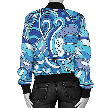 Funky Retro Pattern Print Design A02 Women's Bomber Jacket