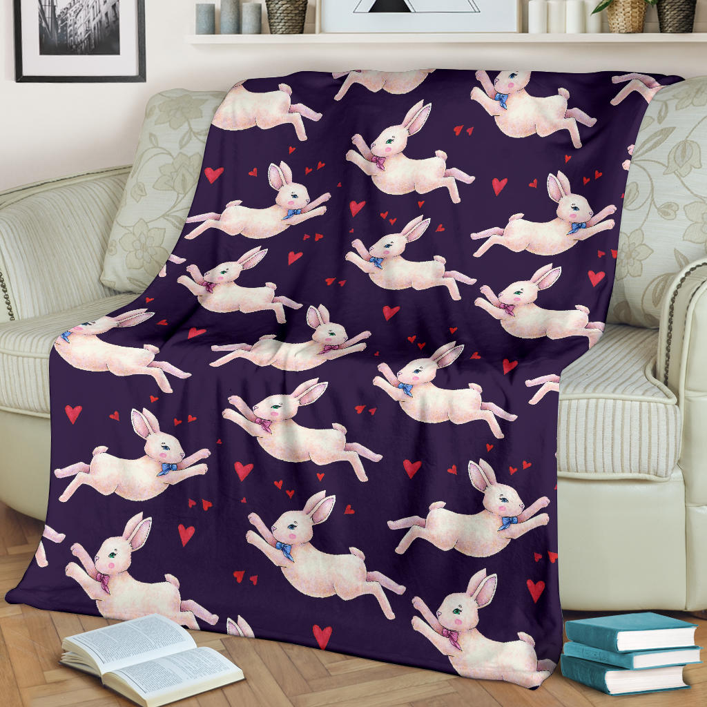 Rabbit Pattern Print Design RB016 Fleece Blanket