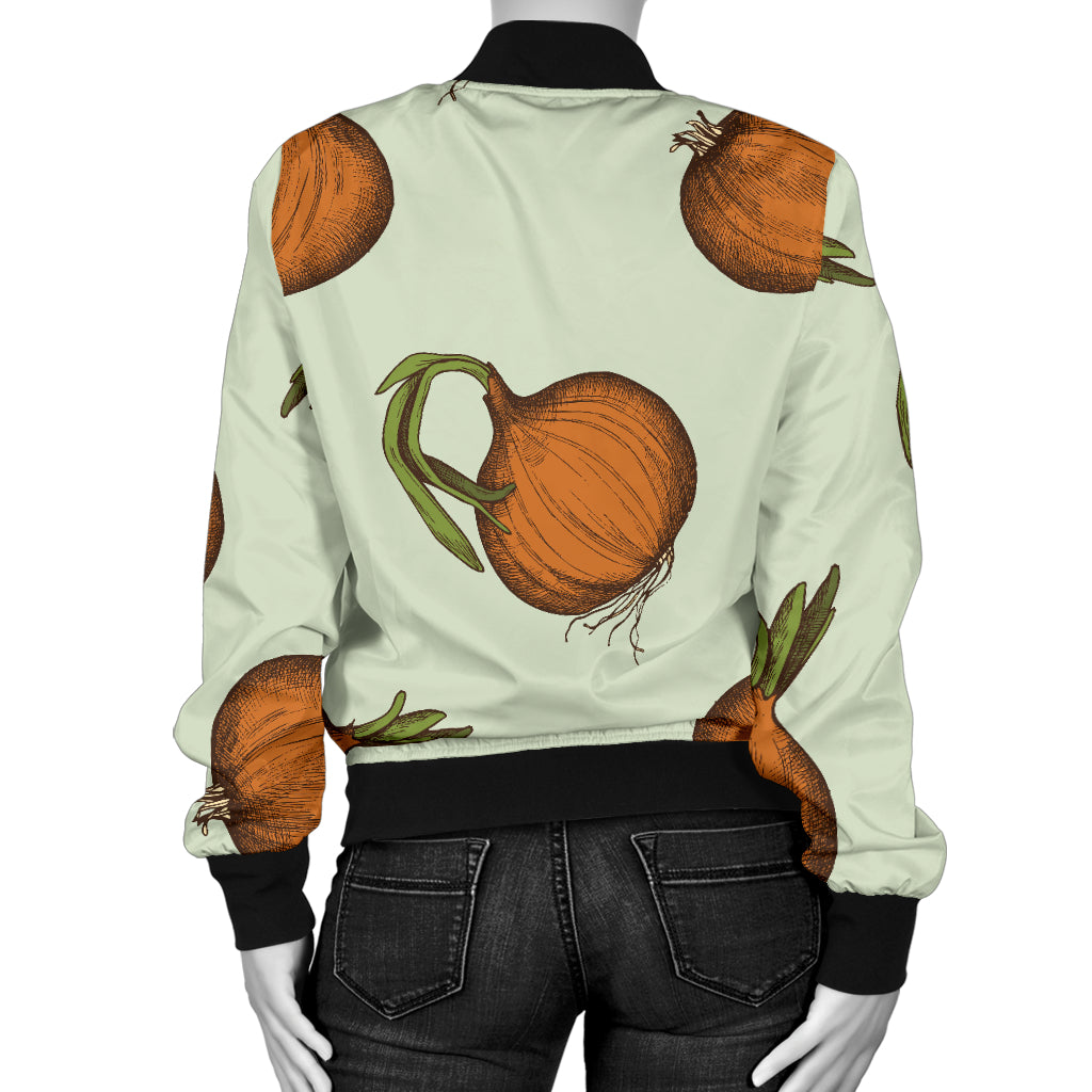 Onion Pattern Print Design A05 Women's Bomber Jacket