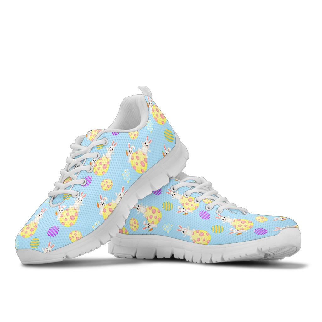 Easter Eggs Pattern Print Design RB015 Sneakers White Bottom Shoes