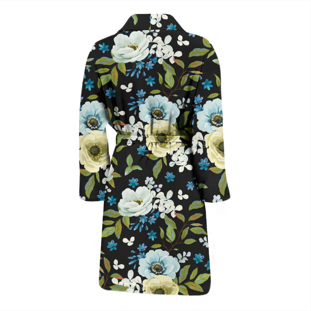 Anemone Pattern Print Design AM03 Men Bathrobe
