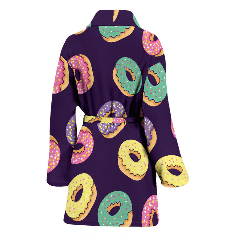 Donut Pattern Print Design DN08 Women Bathrobe