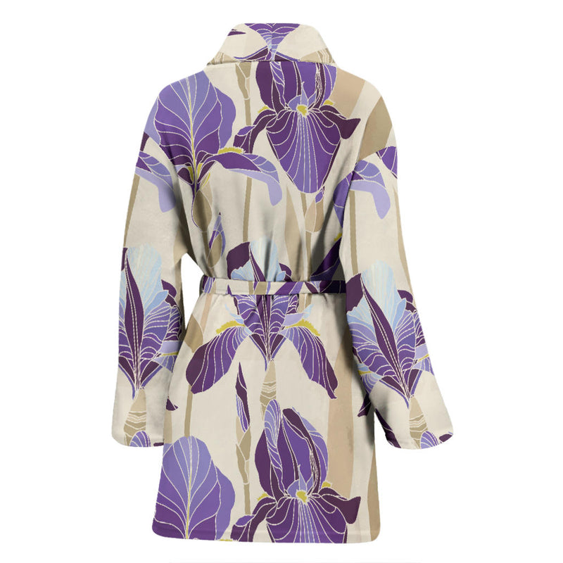 Iris Pattern Print Design IR02 Women Bathrobe