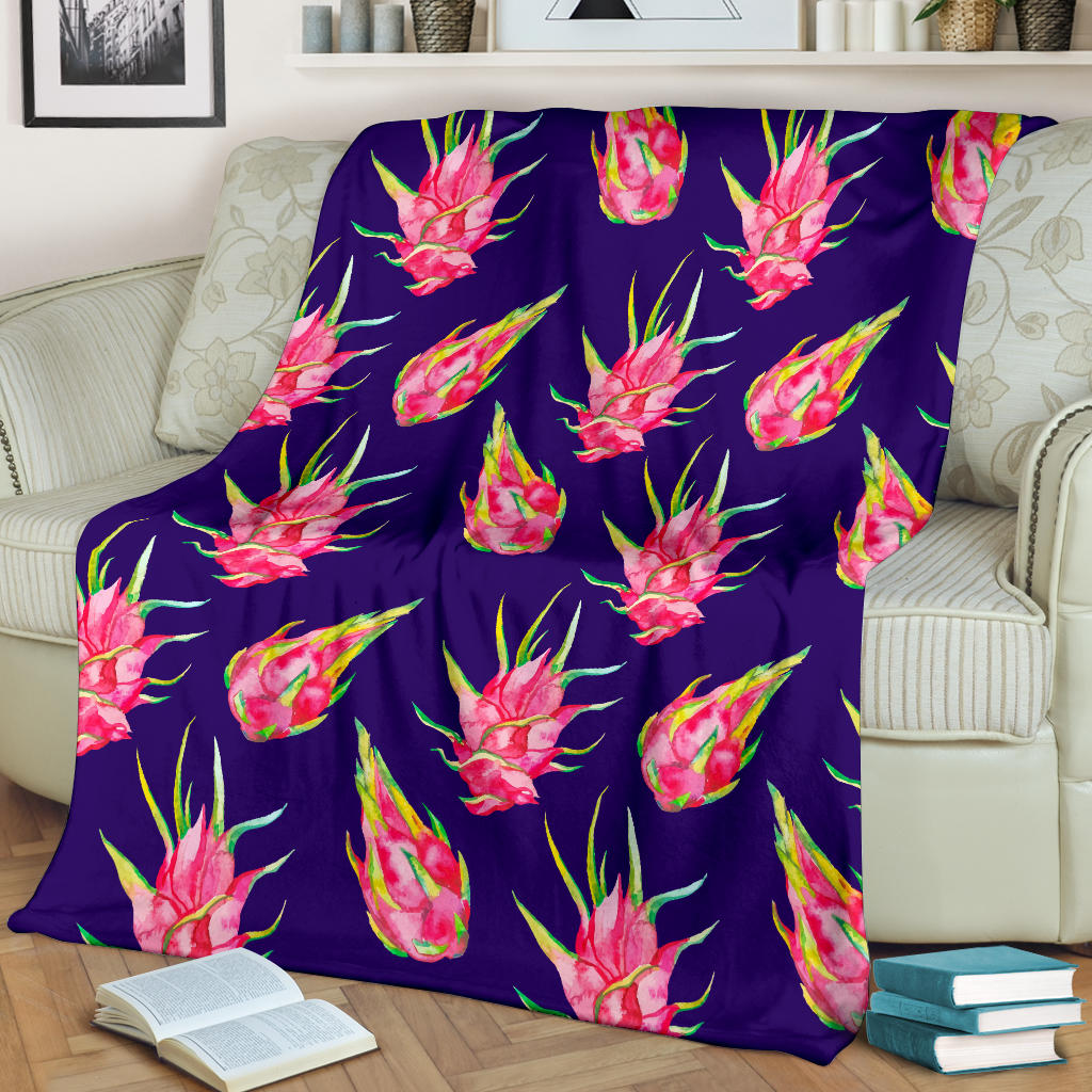 Dragonfruit Pattern Print Design DF02 Fleece Blanket