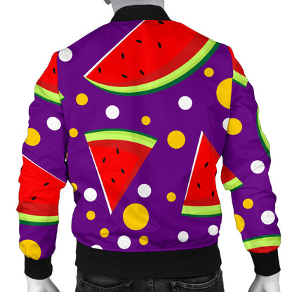 Watermelon Pattern Print Design WM010 Men Bomber Jacket