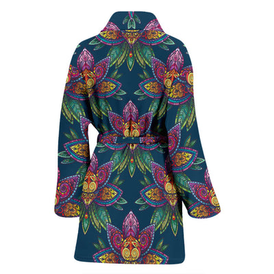 lotus Boho Pattern Print Design LO04 Women Bathrobe