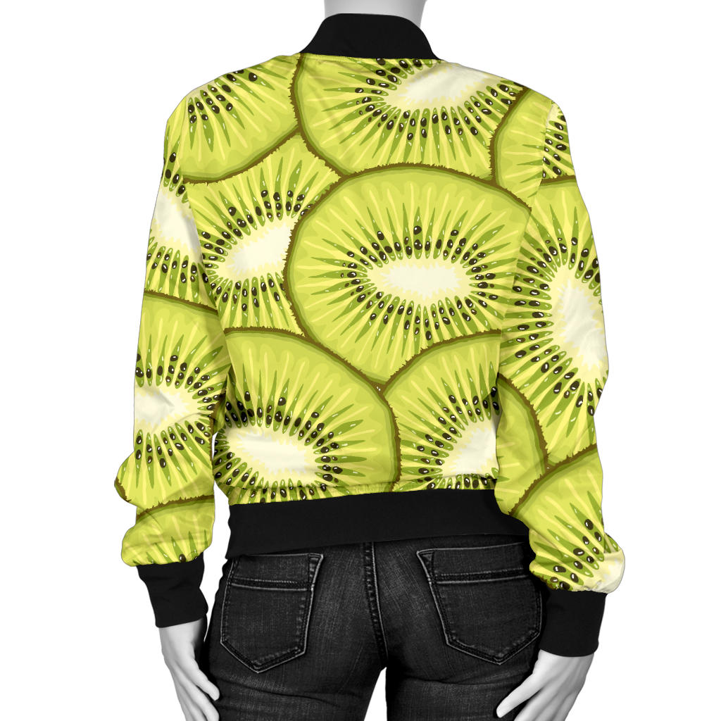 Kiwi Pattern Print Design KW07 Women Bomber Jacket