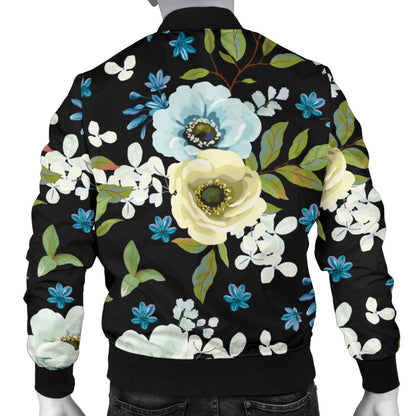 Anemone Pattern Print Design AM03 Men Bomber Jacket
