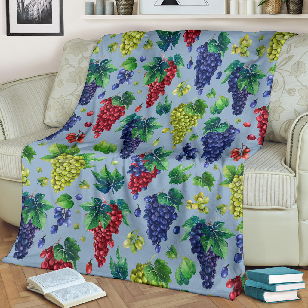 Grape Pattern Print Design GP06 Fleece Blanket