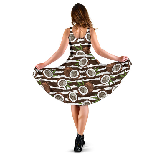 Coconut Pattern Print Design CN04 Midi Dress
