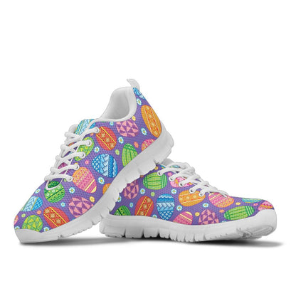 Easter Eggs Pattern Print Design RB010 Sneakers White Bottom Shoes