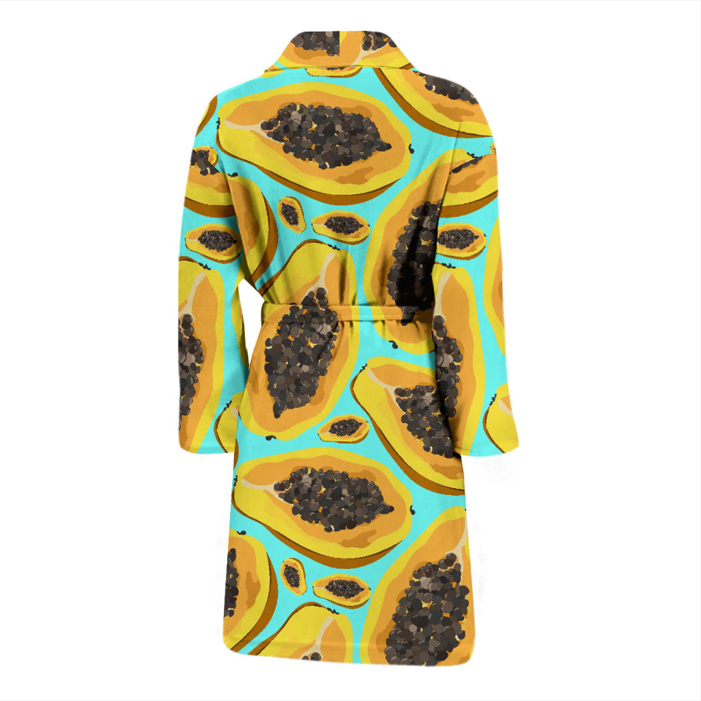 Papaya Pattern Print Design PP03 Men Bathrobe