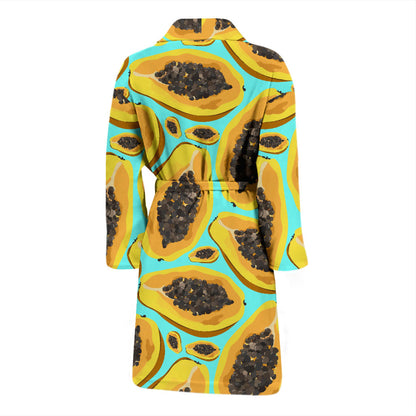 Papaya Pattern Print Design PP03 Men Bathrobe