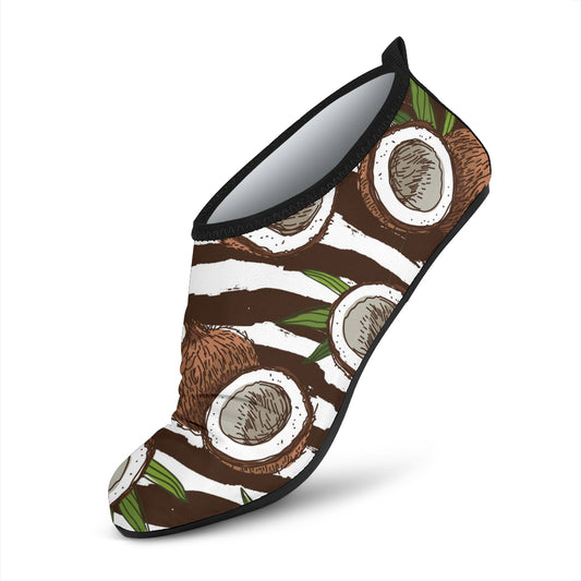 Coconut Pattern Print Design CN04 Aqua Water Shoes
