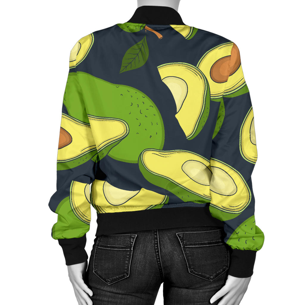 Avocado Pattern Print Design AC013 Women Bomber Jacket