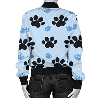 Paw Pattern Print Design A04 Women's Bomber Jacket