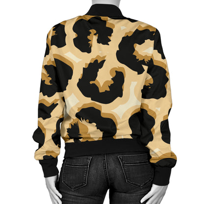 Jaguar Skin Pattern Print Design 02 Women's Bomber Jacket