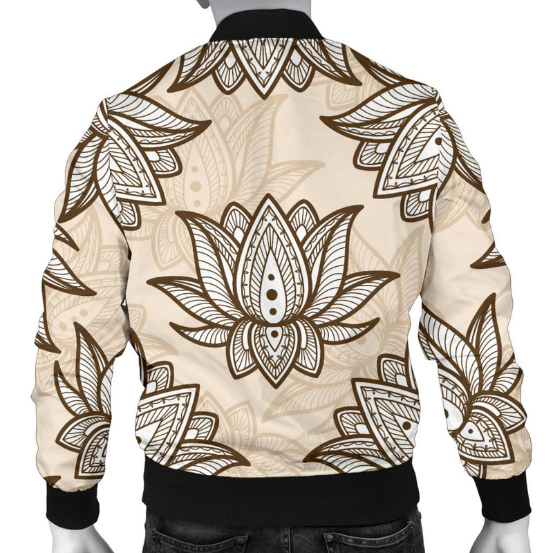 lotus Boho Pattern Print Design LO05 Men Bomber Jacket