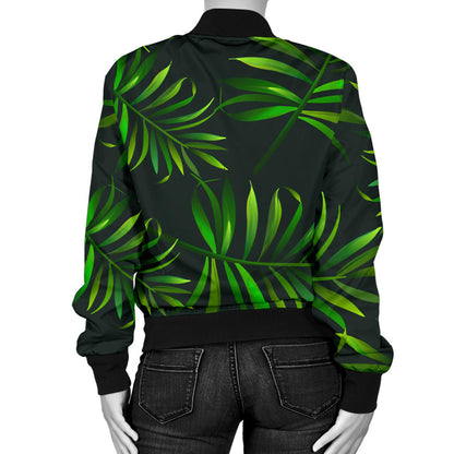 Rainforest Pattern Print Design RF03 Women Bomber Jacket