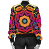 Kaleidoscope Pattern Print Design 01 Women's Bomber Jacket