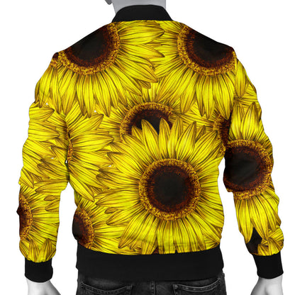 Sunflower Pattern Print Design SF011 Men Bomber Jacket