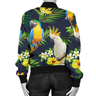 Parrot Pattern Print Design A03 Women's Bomber Jacket