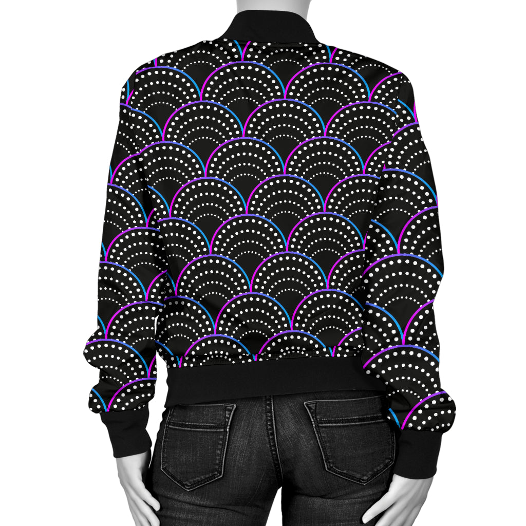 Mermaid Pattern Print Design 09 Women's Bomber Jacket