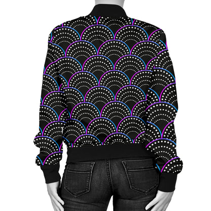 Mermaid Pattern Print Design 09 Women's Bomber Jacket