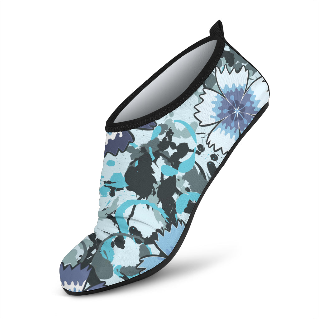 Carnations Pattern Print Design CN04 Aqua Water Shoes