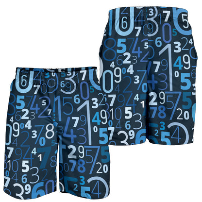 Number Pattern Print Design A02 Mens Shorts