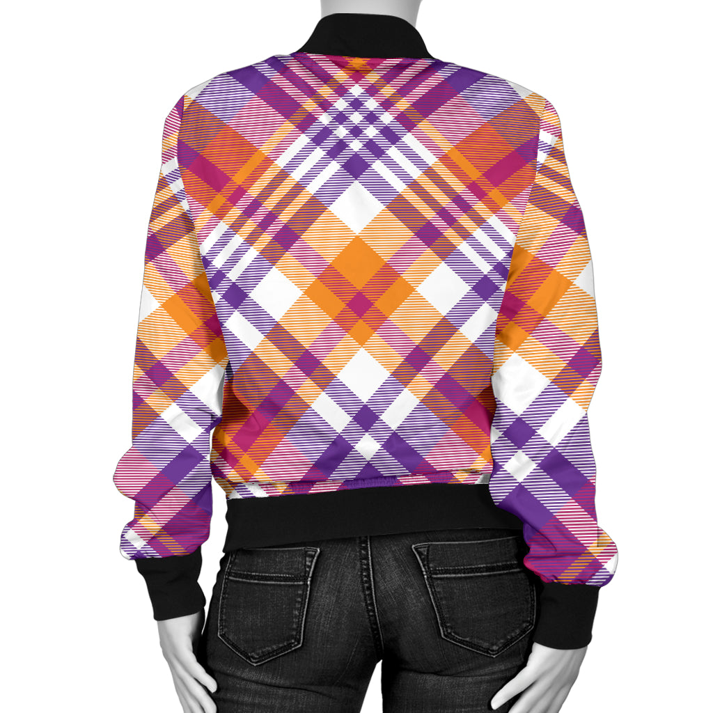 Madras Pattern Print Design 02 Women's Bomber Jacket