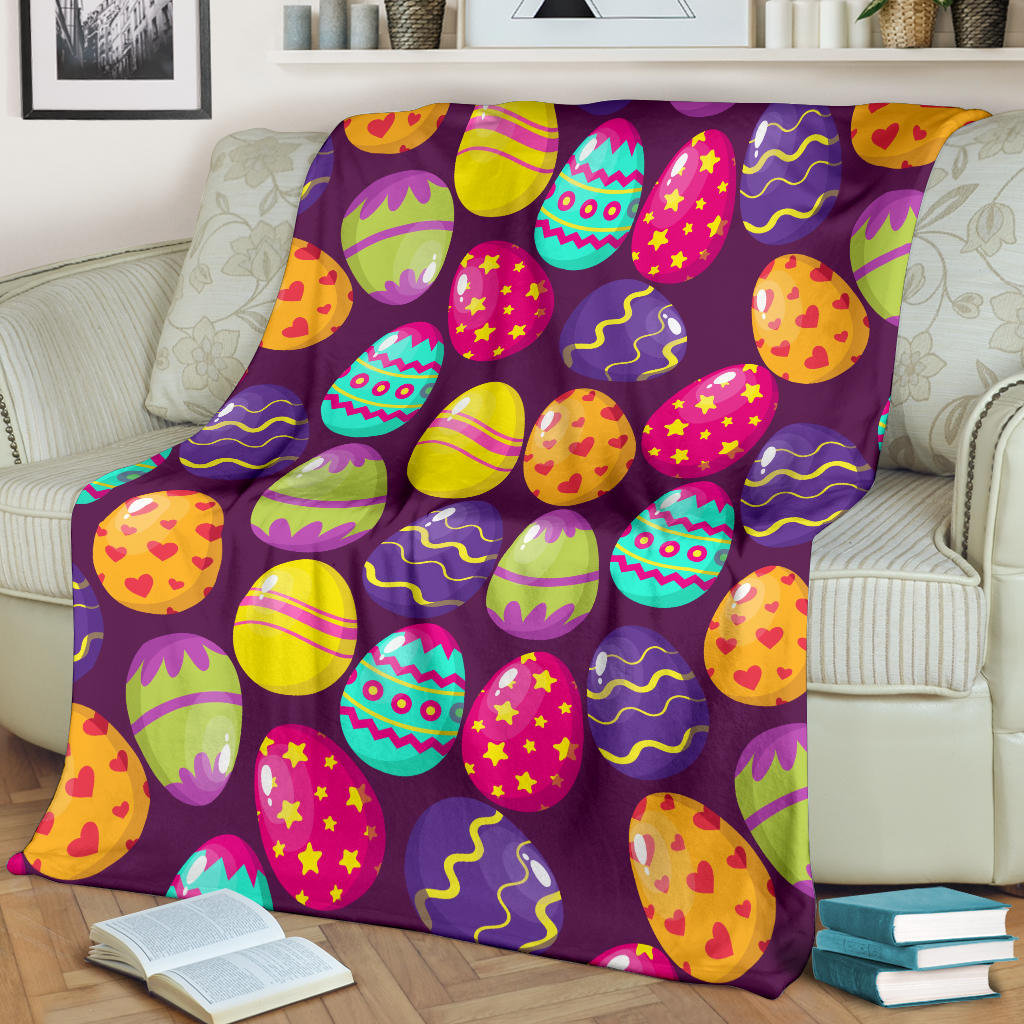 Easter Eggs Pattern Print Design RB04 Fleece Blanket