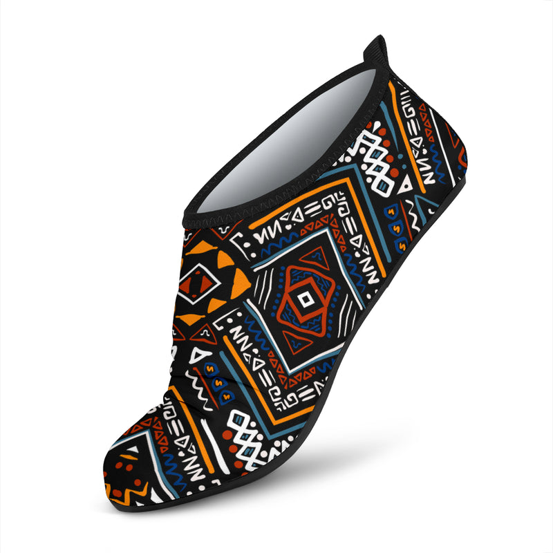 African Kente Print v2 Aqua Water Shoes
