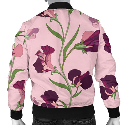 Peony Pattern Print Design PE09 Men Bomber Jacket