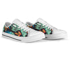 Tropical Palm Leaves Hawaiian Flower White Bottom Low Top Shoes