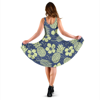 Pineapple Pattern Print Design PP07 Midi Dress