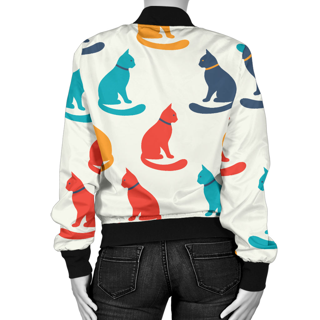 Cat Pattern Print Design 03 Women's Bomber Jacket