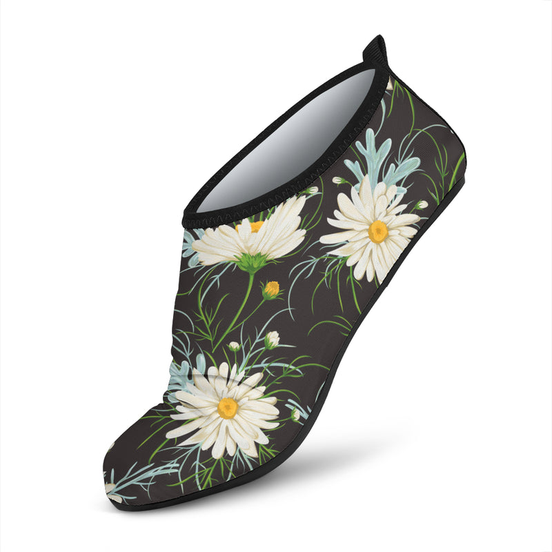 Daisy Pattern Print Design DS08 Aqua Water Shoes