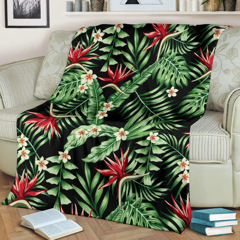 Bird Of Paradise Pattern Print Design BOP05 Fleece Blanket