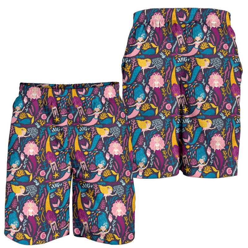Mermaid Pattern Print Design 08 Mens Shorts