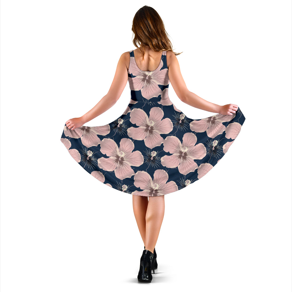 Plumeria Pattern Print Design PM018 Midi Dress