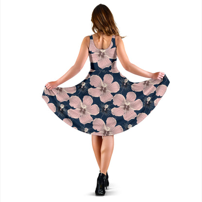 Plumeria Pattern Print Design PM018 Midi Dress
