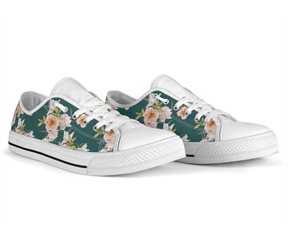 Iris Pattern Print Design IR01 White Bottom Low Top Shoes