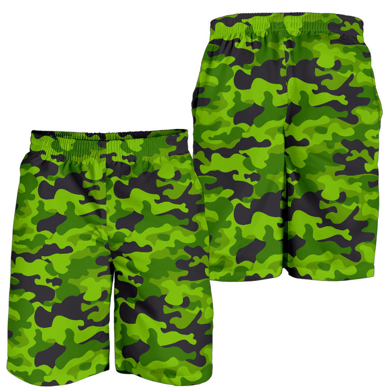 Green Kelly Camo Print Mens Shorts