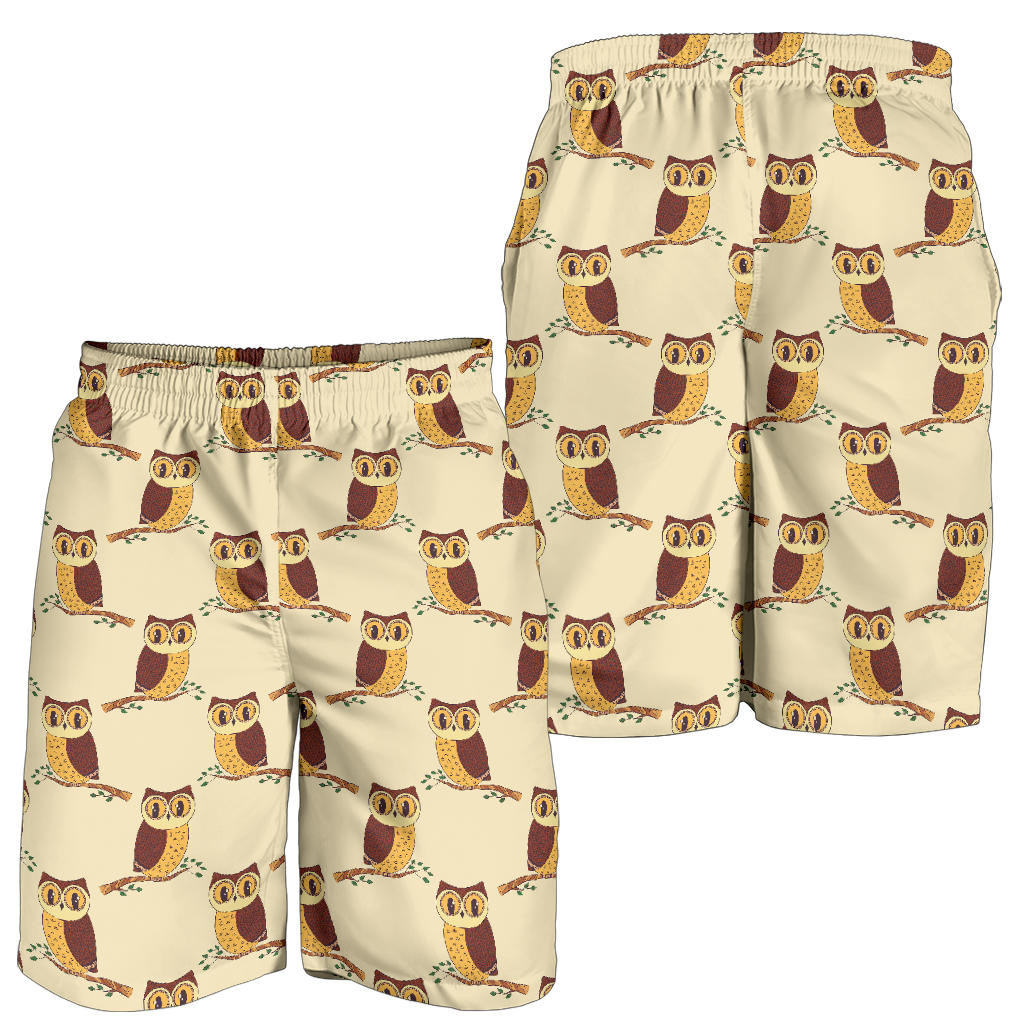 Owl Pattern Print Design A07 Mens Shorts