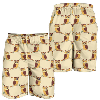 Owl Pattern Print Design A07 Mens Shorts