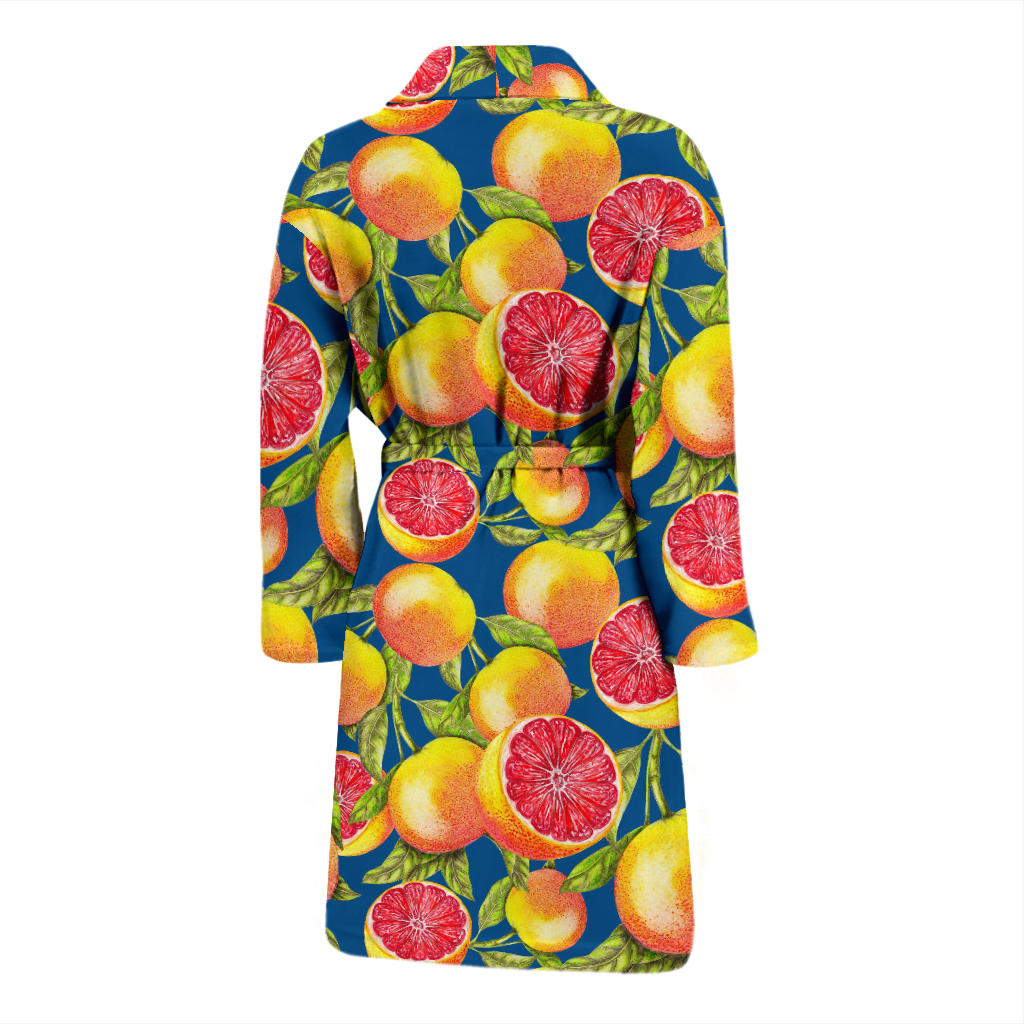 Grapefruit Pattern Print Design GF04 Men Bathrobe