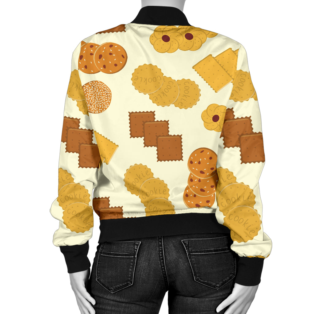 Cookie Pattern Print Design 06 Women's Bomber Jacket