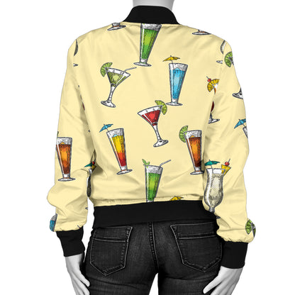 Cocktail Pattern Print Design 02 Women's Bomber Jacket